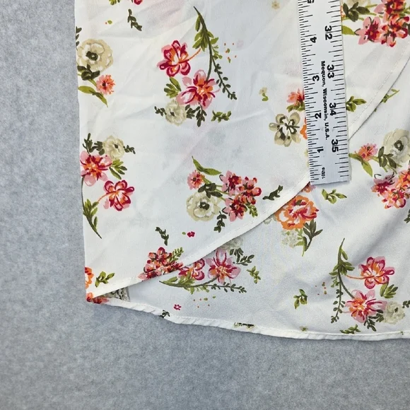 New Glory Plus Size Floral Tunic Top 2X White Button Front Boho - Picture 7 of 13